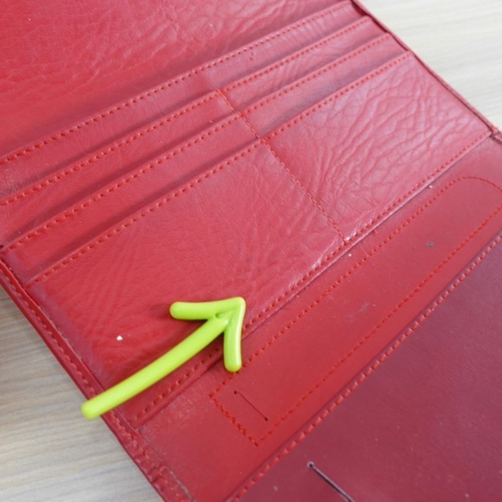 Vintage Coach Wallet Womens Red Clutch Trifold Long Purse Card Check‎ USA FLAWED - Picture 10 of 16